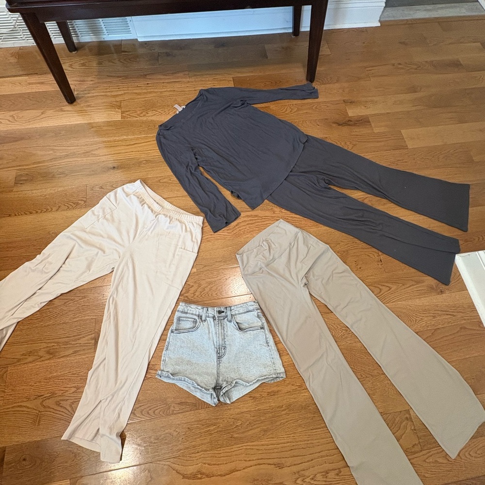 Assorted Women's Clothing Set - Gray, Beige, and Denim
